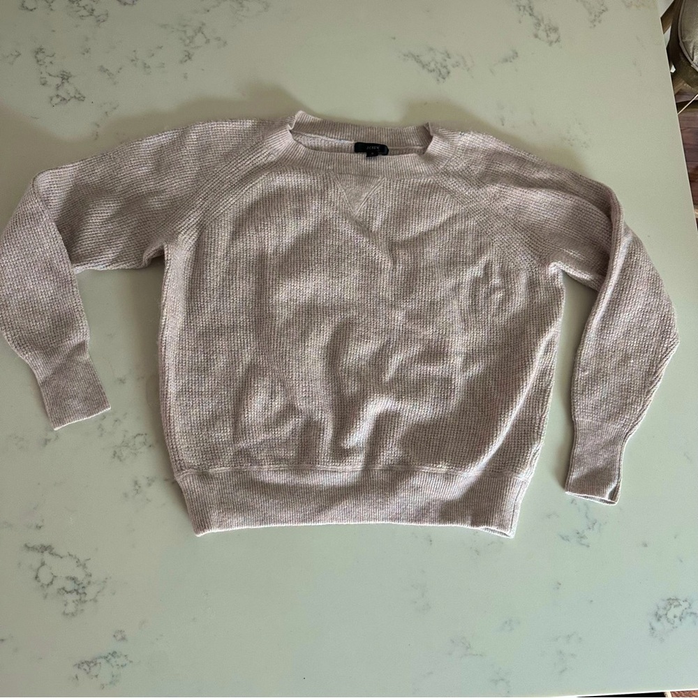J.Crew Waffle crewneck Sweater in Supersoft Yarn Size S-C32